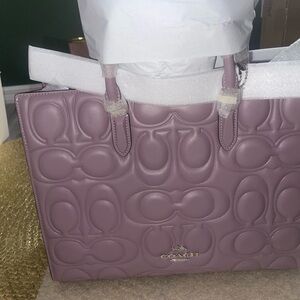 Coach Quilted Leather Tote - Mauve Pink